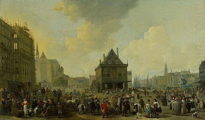 Dam Square with the New Town Hall under Construction, Johannes Lingelbach